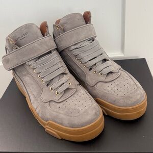 Givenchy Gray Suede Sneakers with Brown Soles